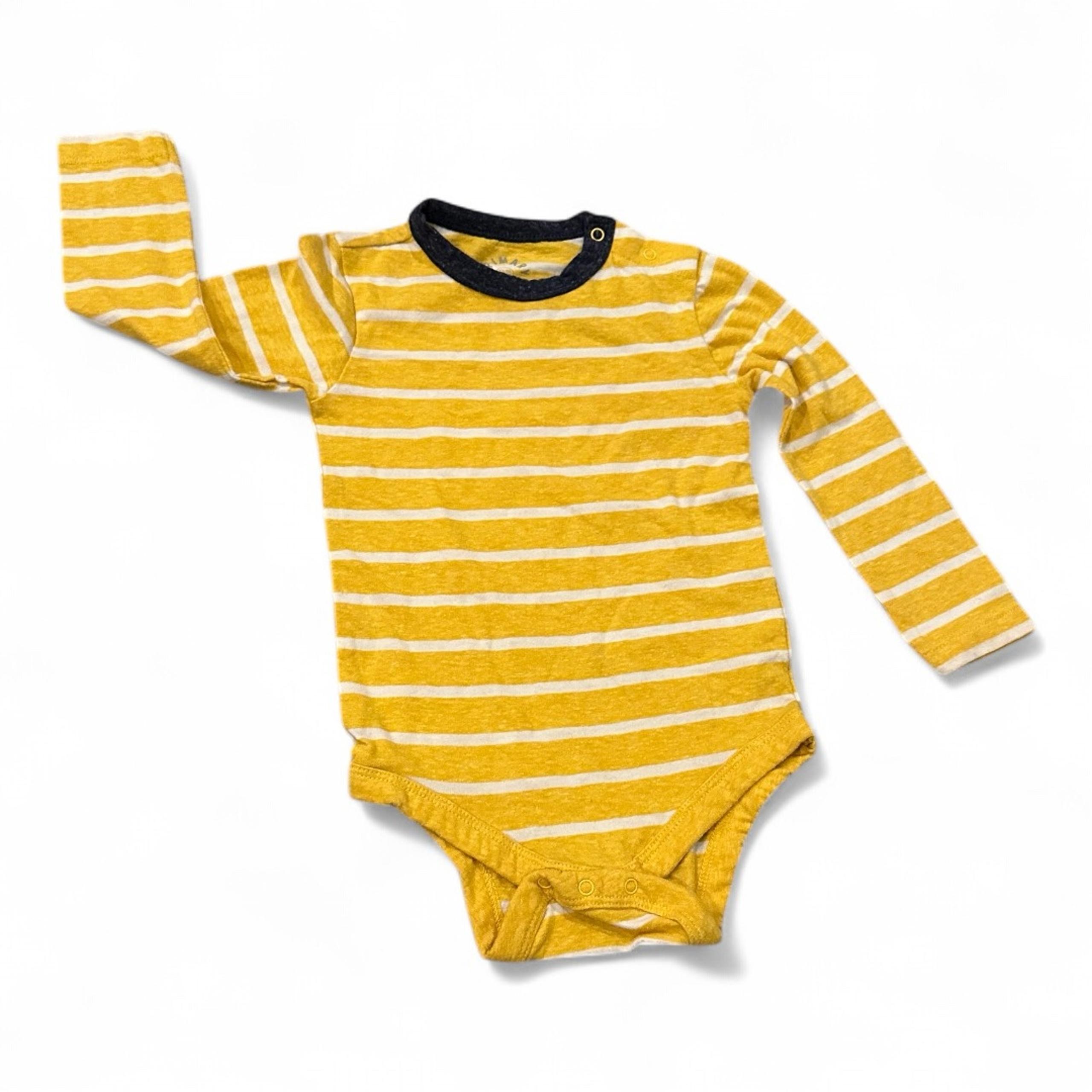 Primary Organic Cotton Onesie bodysuit 18-24 months yellow stripes