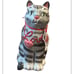 Blue Sky Clayworks Valentine LOVE CAT Black Gray Tabby Stripe 8.5” NWT