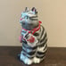 Blue Sky Clayworks Valentine LOVE CAT Black Gray Tabby Stripe 8.5” NWT