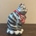 Blue Sky Clayworks Valentine LOVE CAT Black Gray Tabby Stripe 8.5” NWT