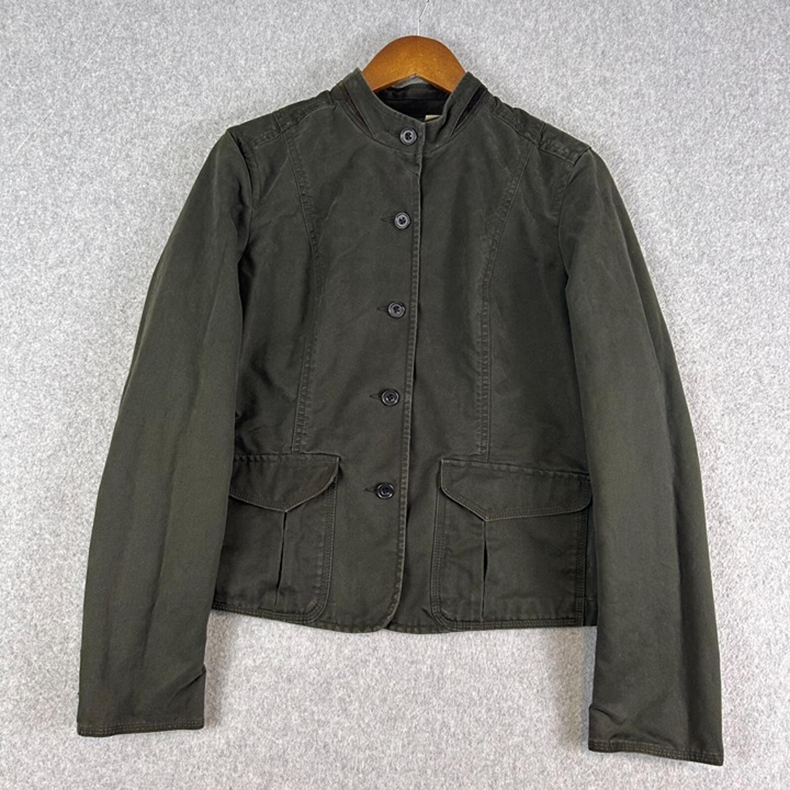 Eddie Bauer Jacket Women’s 10 Olive Green Twill Utility Military Field Outdoor