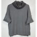 Tommy Bahama large cashmere blend knit short sleeve sweater gray mock neck