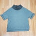 Tommy Bahama large cashmere blend knit short sleeve sweater gray mock neck