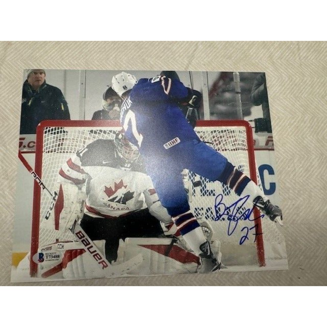 NHL Brady Tkachuk signed 8x10 Ottawa Senators Full Autograph With Beckett COA I