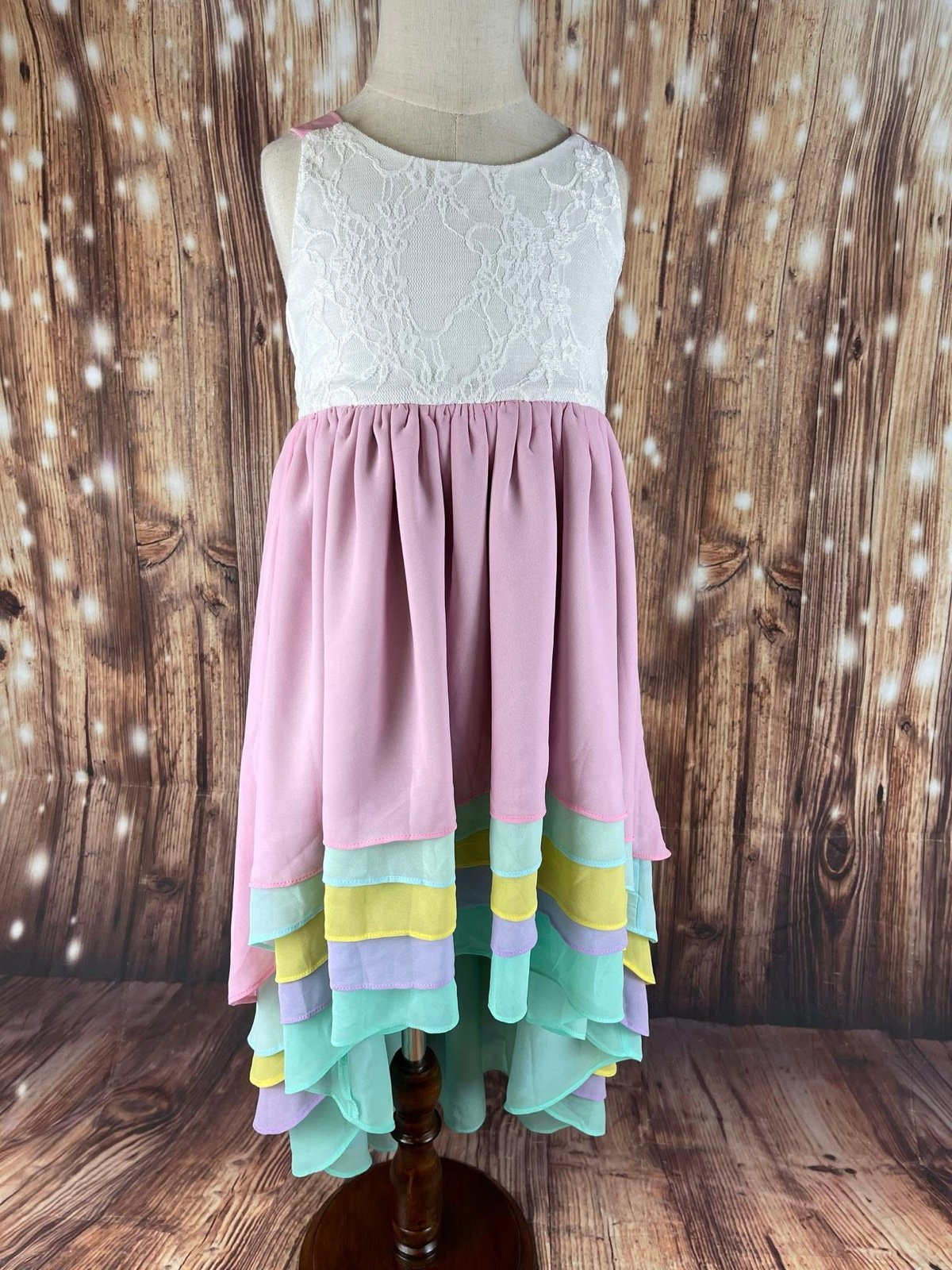 Mini-Boho Pastel Emery High-Low Dress