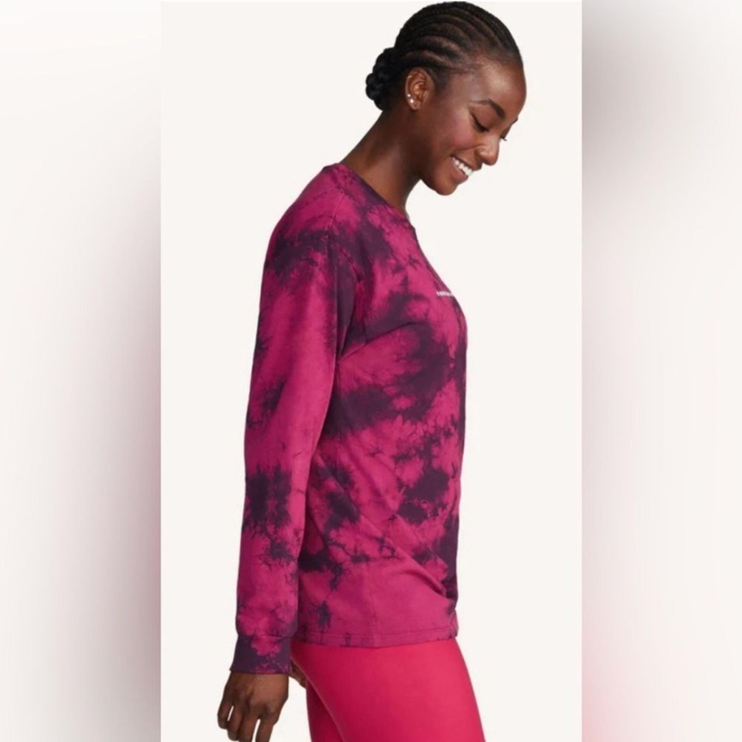 Peleton Women’s Washed Venice Casual Active Long Sleeve Tie. Dye T-Shirt Small
