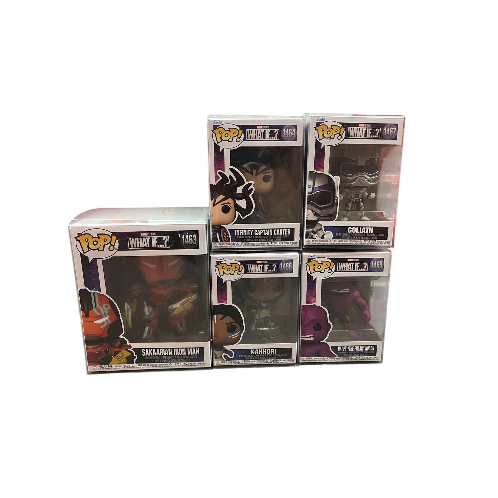 Funko Pop Lot Marvel What If Iron Man Goliath Hogan Carter