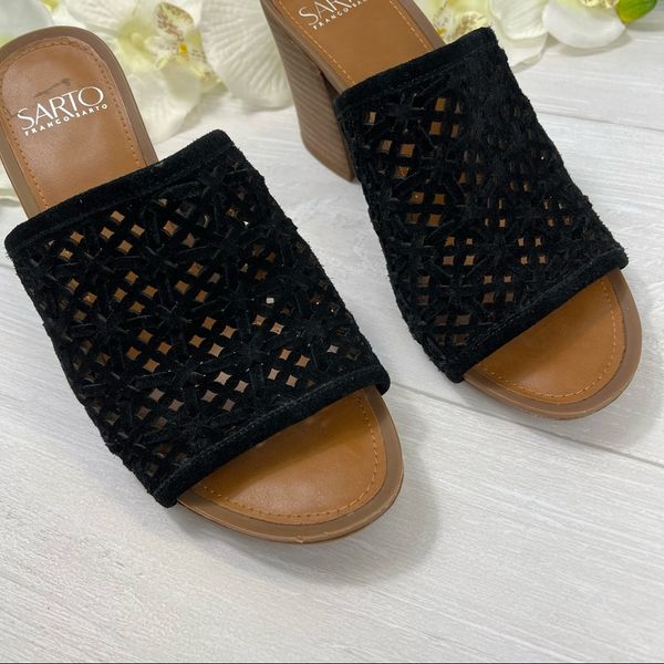 Sarto by Franco Sarto Joselle Suede Perforated sales Mule Heels