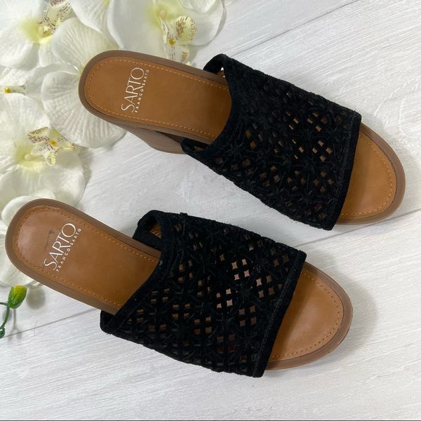 Sarto by Franco Sarto Joselle Suede Perforated sales Mule Heels