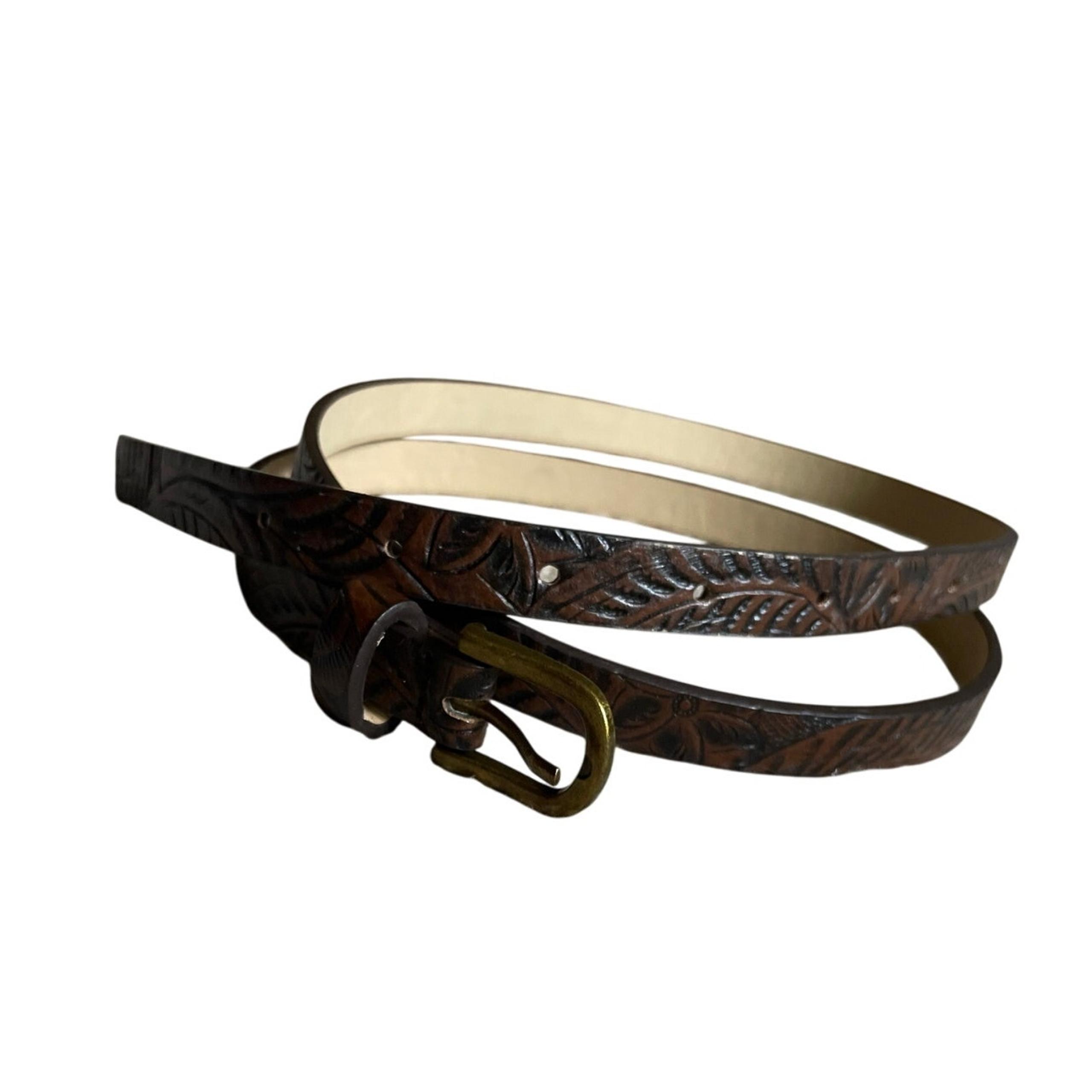 Dickies Brown Floral Faux Leather Womens/Teen Belt Size XL Unisex