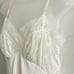 Vintage VANITY FAIR Full Dress SLIP Nylon SHEER Chiffon Floral LACE Sz 38 Ivory