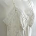 Vintage VANITY FAIR Full Dress SLIP Nylon SHEER Chiffon Floral LACE Sz 38 Ivory