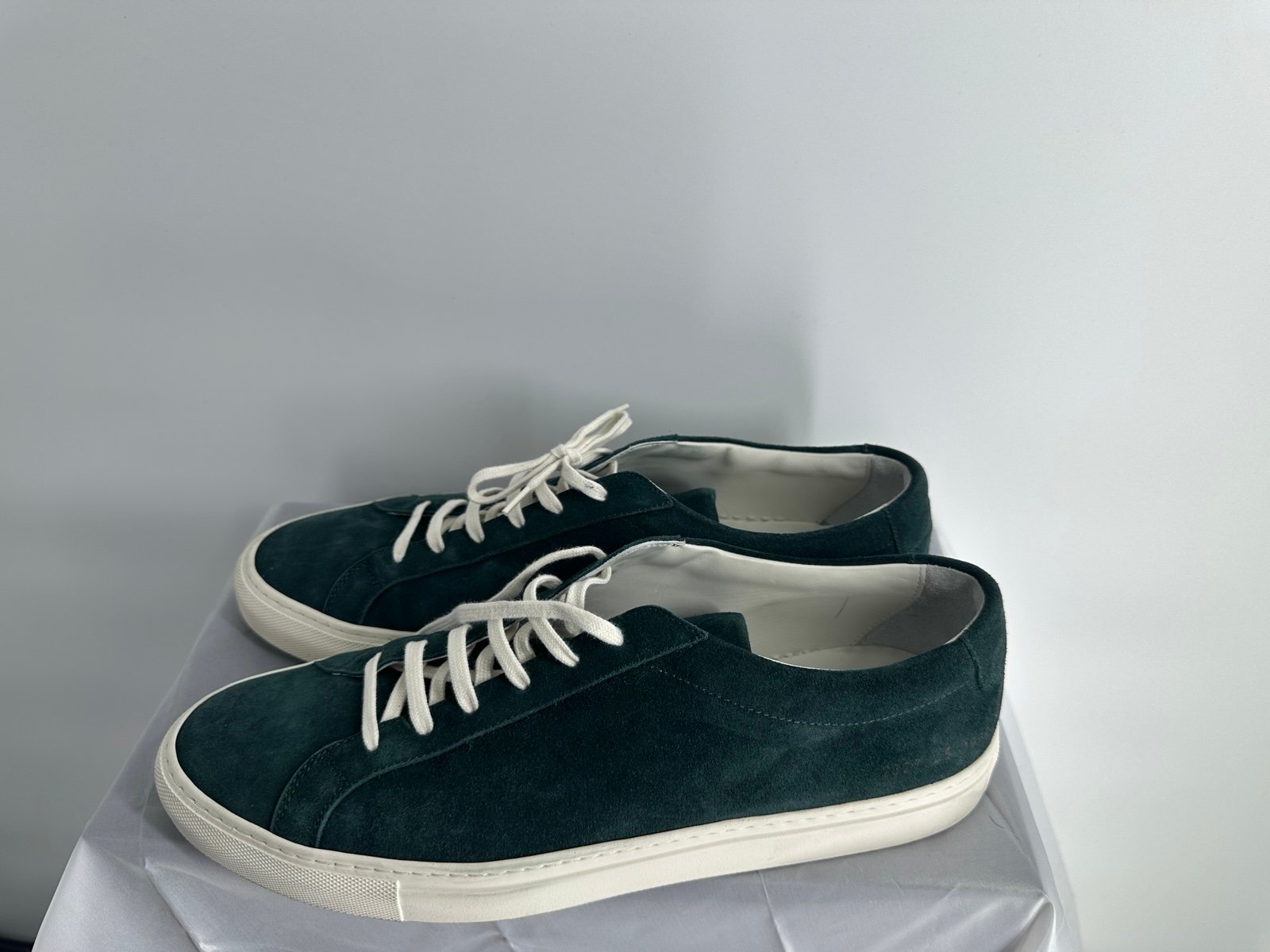 Common Projects Green Suede Achilles Low Sneakers