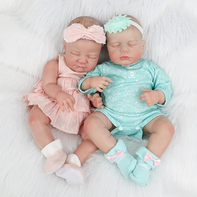 Set 0f 2 of Lifelike Reborn Baby Dolls 20'' Loulou & 22'' August