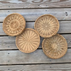 Rattan Oval Baskets (Set of 4)