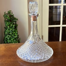 Vintage Cut Glass Decanter With Stopper/Brandy Decanter/Carafe
