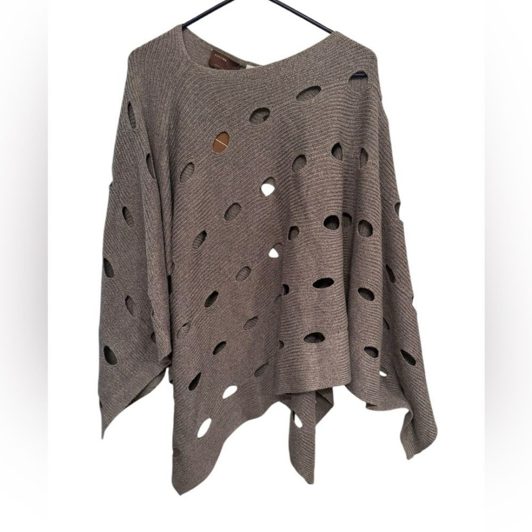 Kerimsa poncho women’s one size with oval cutouts trendy comfy New With Tag
