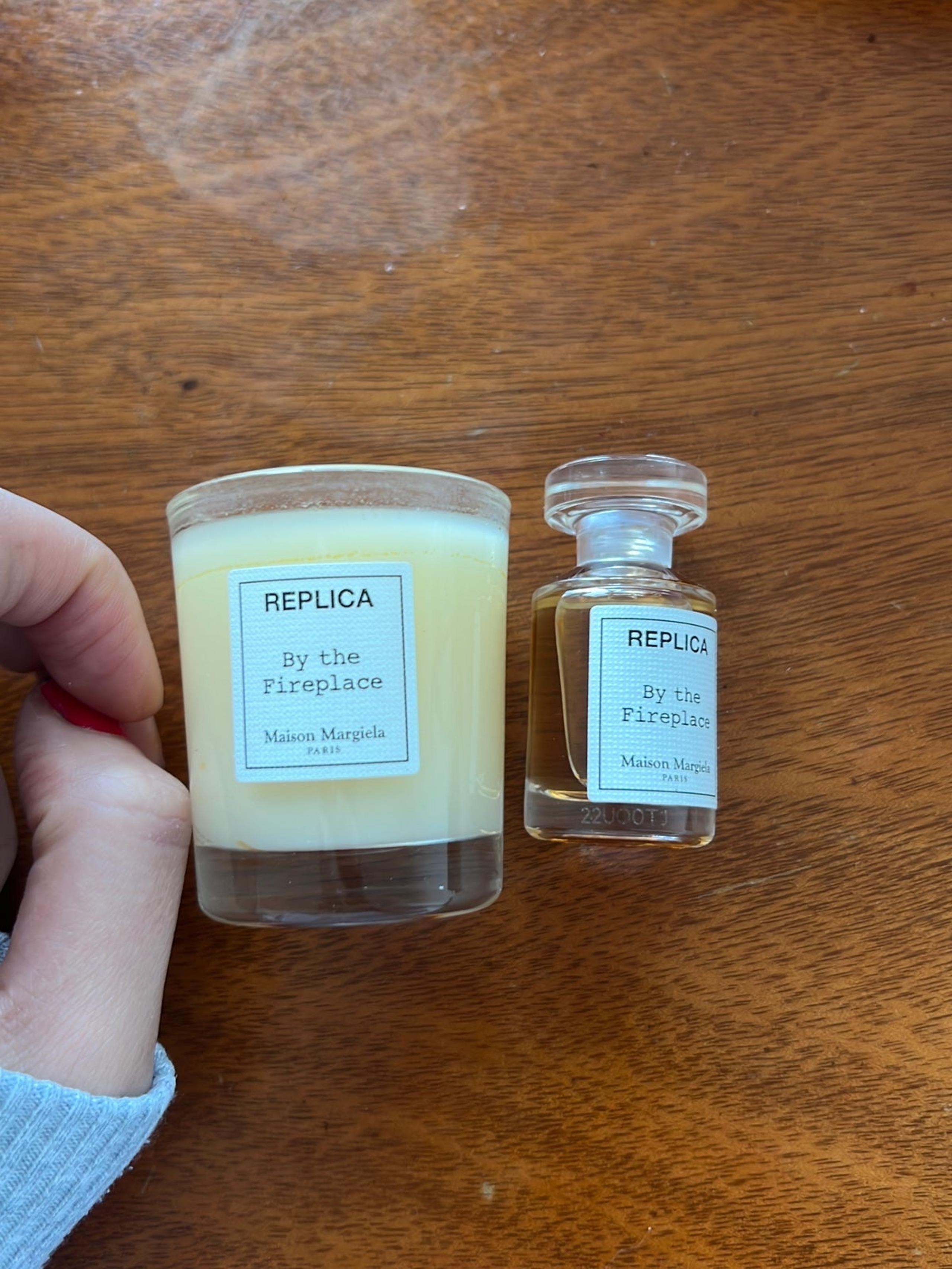 New replica by the fireplace candle perfume bundle