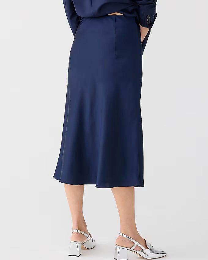 J.Crew Tall Gwyneth slip skirt Navy Blue