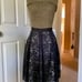 DKNY Black Lace Overlay Full A-Line Silk Skirt Knee Length Formal NWT Size 10