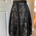 DKNY Black Lace Overlay Full A-Line Silk Skirt Knee Length Formal NWT Size 10