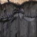 Black handmad satin corset top with removable straps and lace detailing