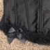 Black handmad satin corset top with removable straps and lace detailing
