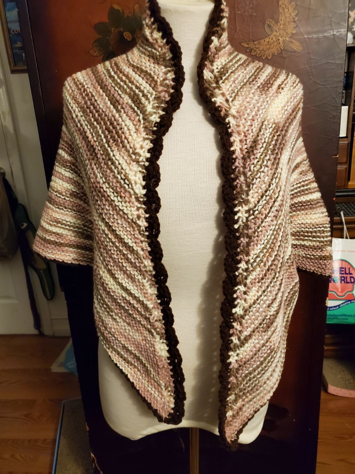 Woman multicolor poncho. Handmade