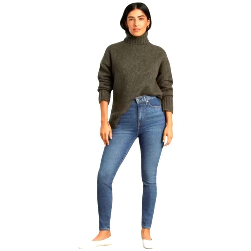 Everlane Way High Skinny Jeans in Mid Blue Size 34 NWT