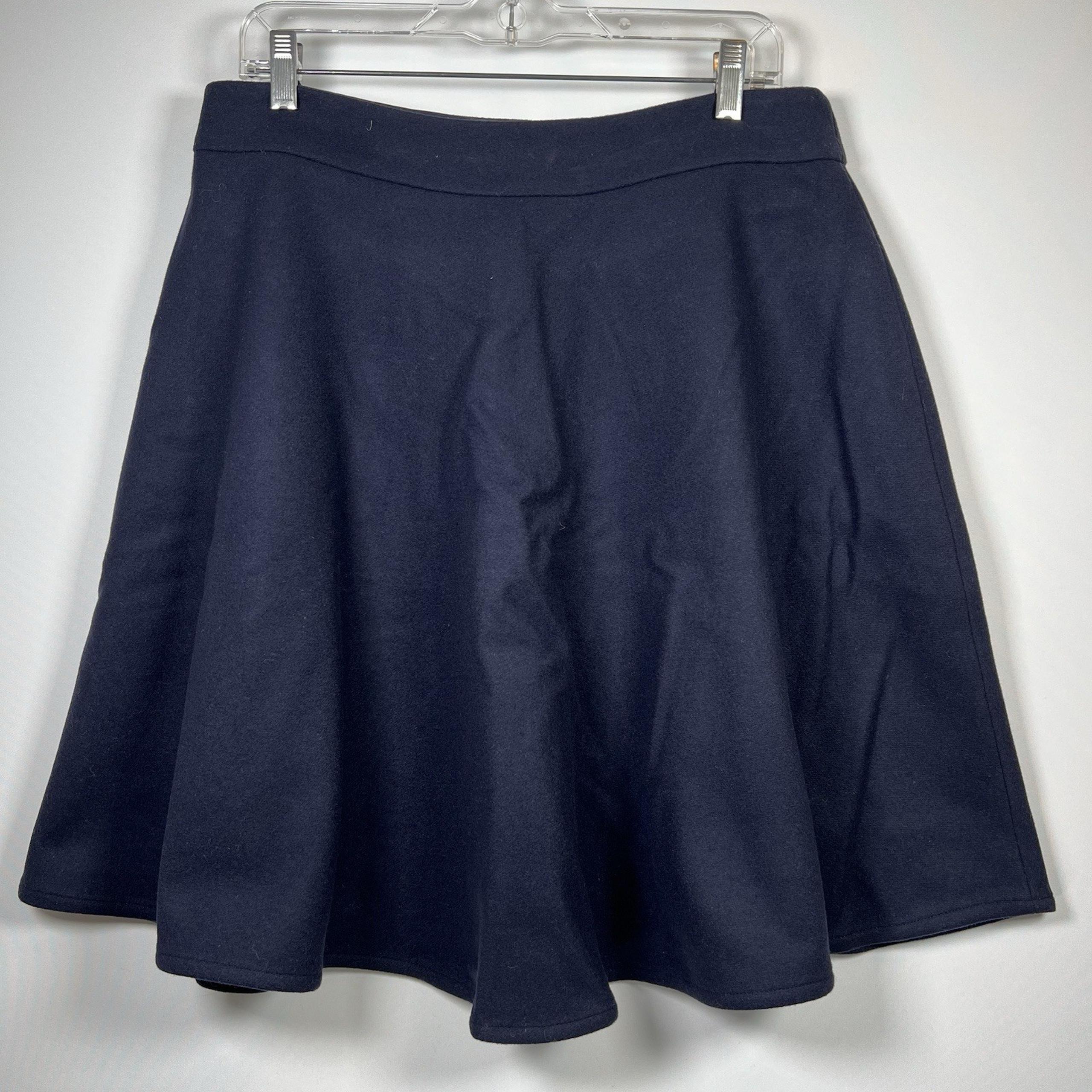 Boden Women's Size 10R A-line Skirt Wool Blend Navy Lined Back Zip Brand NEW! H