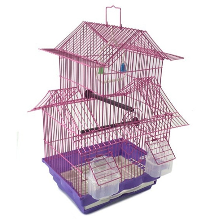 Small 18 Parakeet Wire Bird Cage for Finches Canaries Hanging Travel Bird House