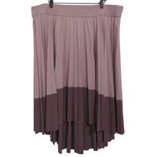 Athleta Swing Forward Pleated Midi High Low Skirt in Mauve and Purple