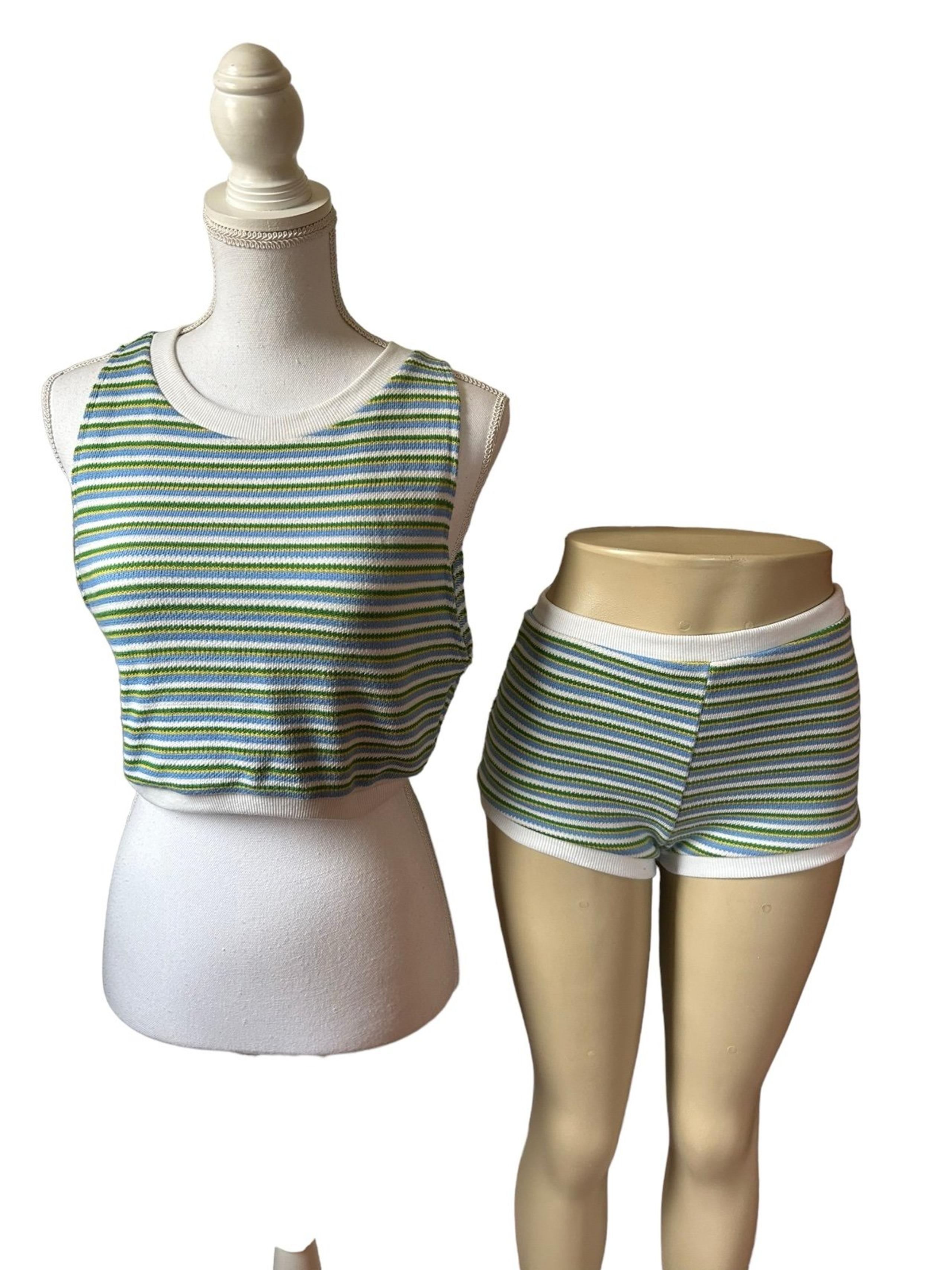 Zara knit 2 pc women’s shorts set top is  SZ Large bottom SZ medium sexy striped