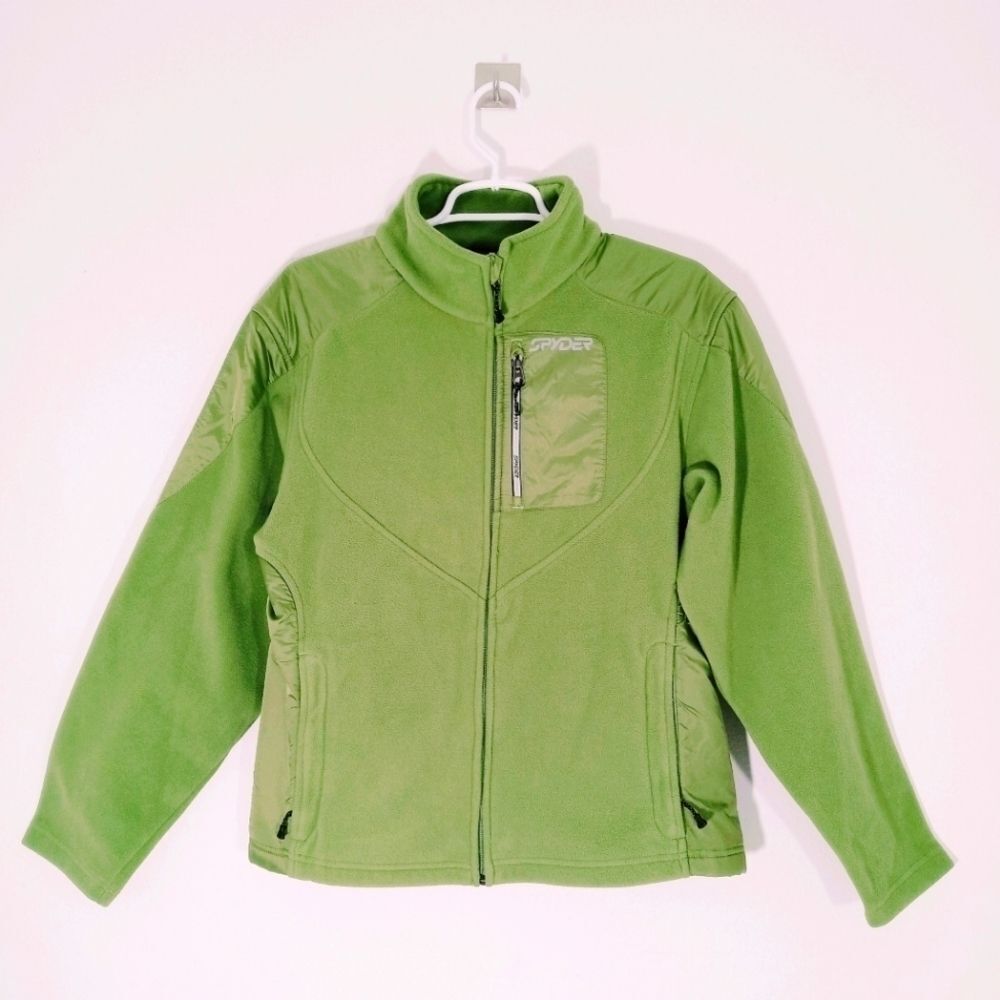 Spyder 1/4 Zip All Over Fleece Full Zip Pockets Pullover