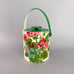 Vintage Ice Bucket With Flowers MCM Mid Century Spring Easter Barware Vinyl Rare