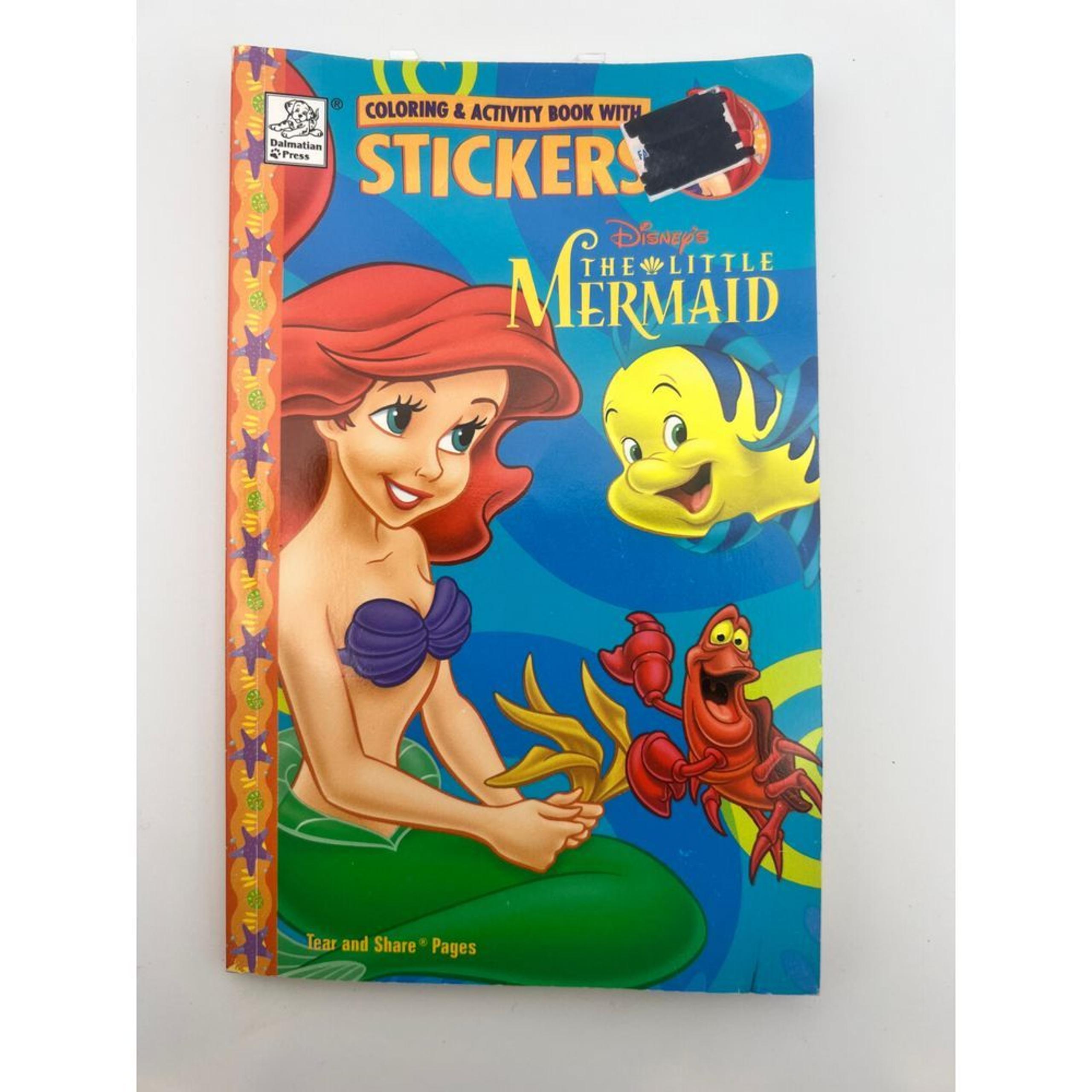 Disney Little Mermaid Mini Coloring Book + Stickers Y2K 2001 Disneyana Princess