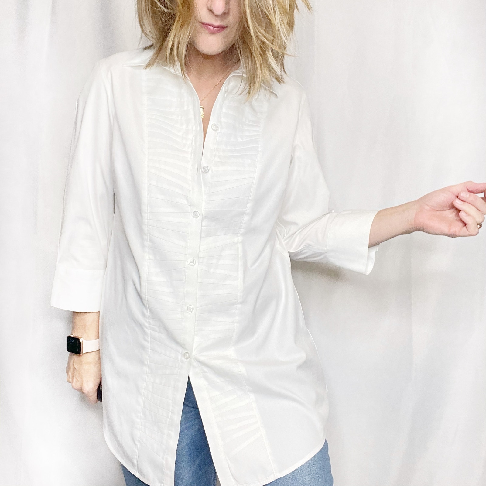 White Cotton Button Down Tunic
