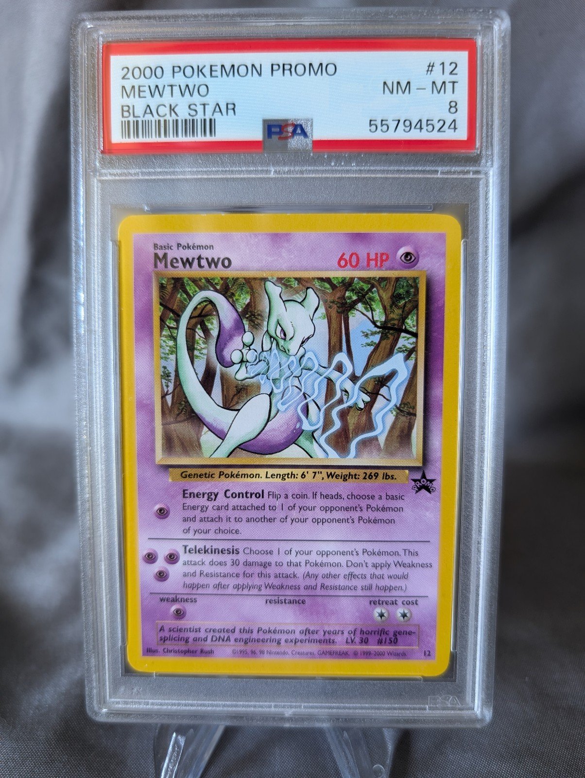 Mewtwo black star promo Near mint PSA 8