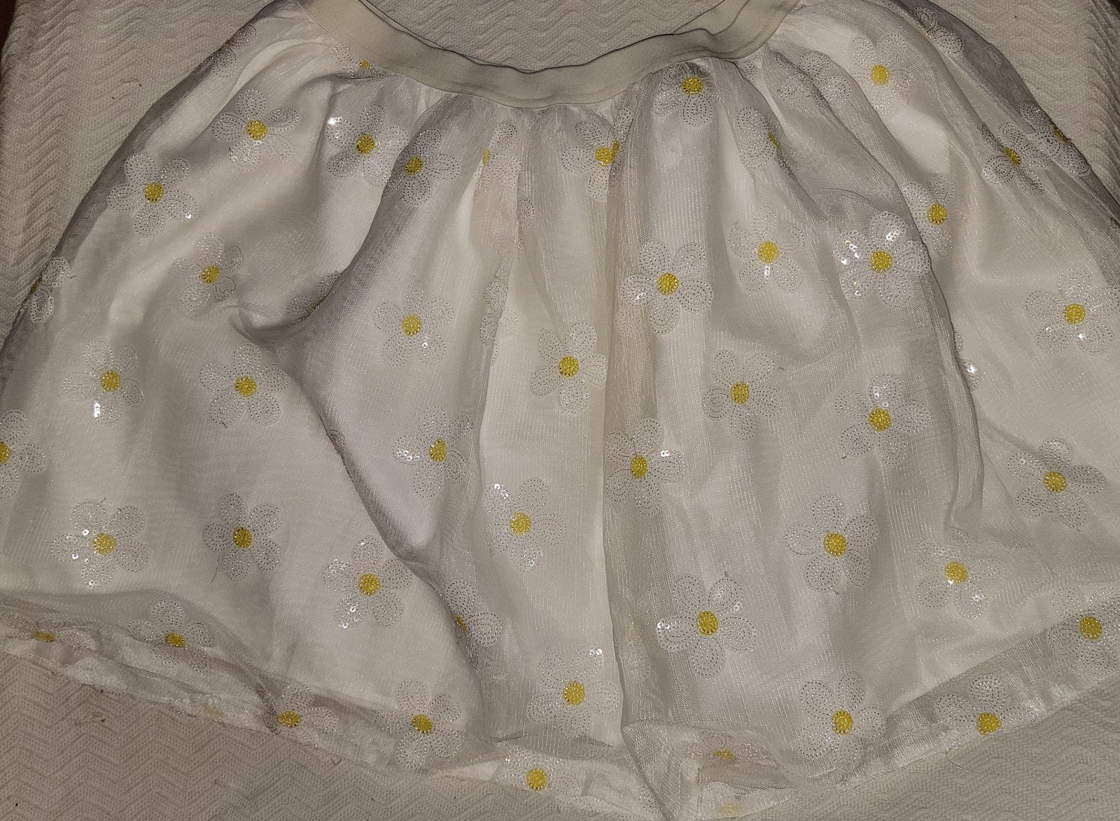 The Children's Place Big Girl layered lace daisy skirt; size XL (14)