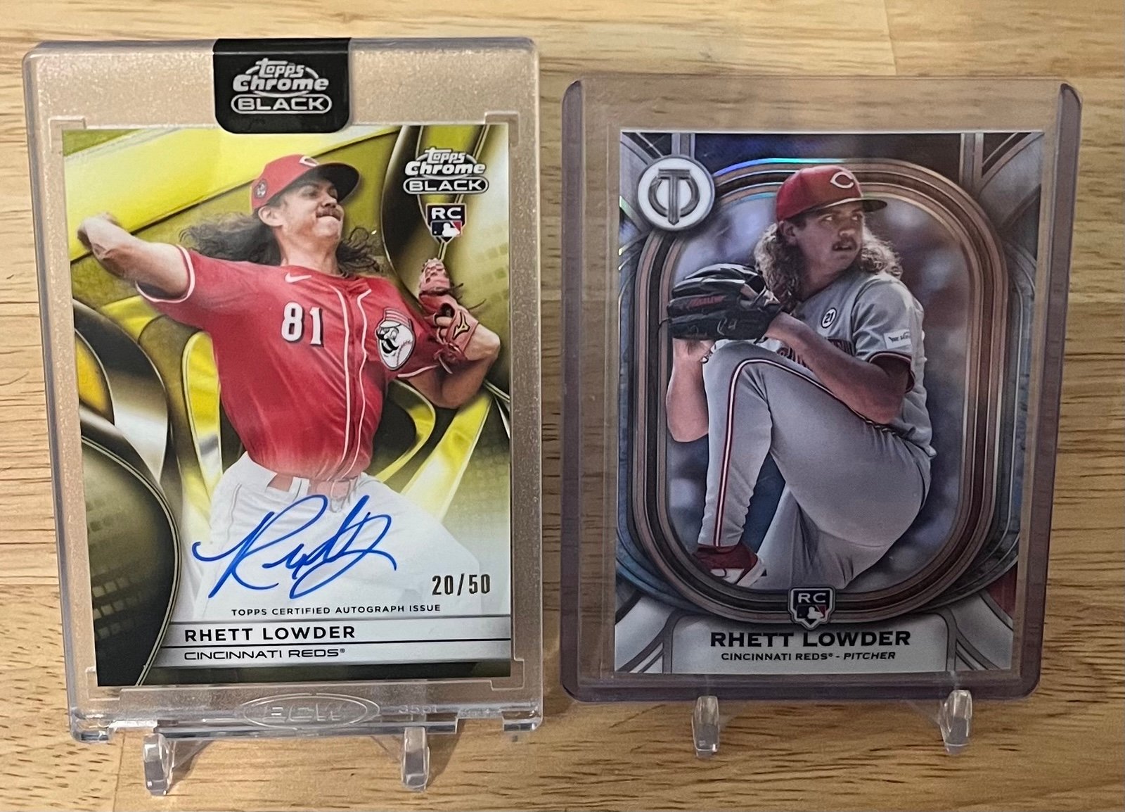 Topps Chrome Black Gold Refractor Rhett Lowder RC Auto 2025 20/50 Reds #CBA-RL