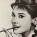 Audrey Hepburn Original Portrait Drawing