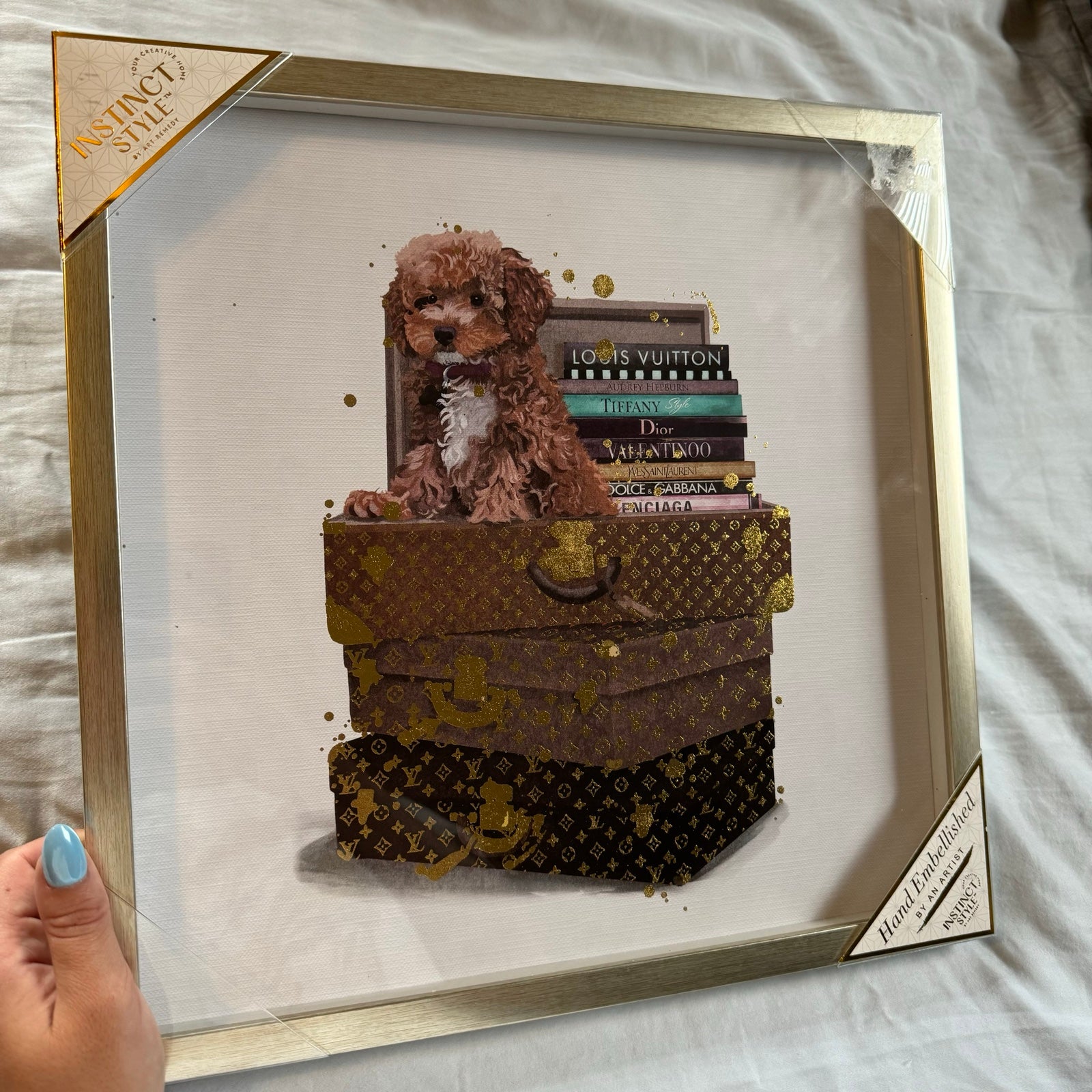 NEW Designer LV luggage / dog picture frame