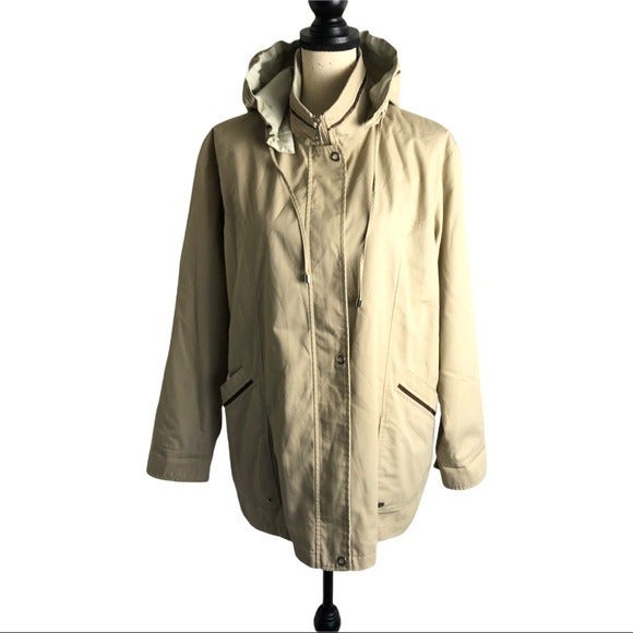 Mackintosh New England Removable Hooded High Neck Tan Anorak Jacket Size M