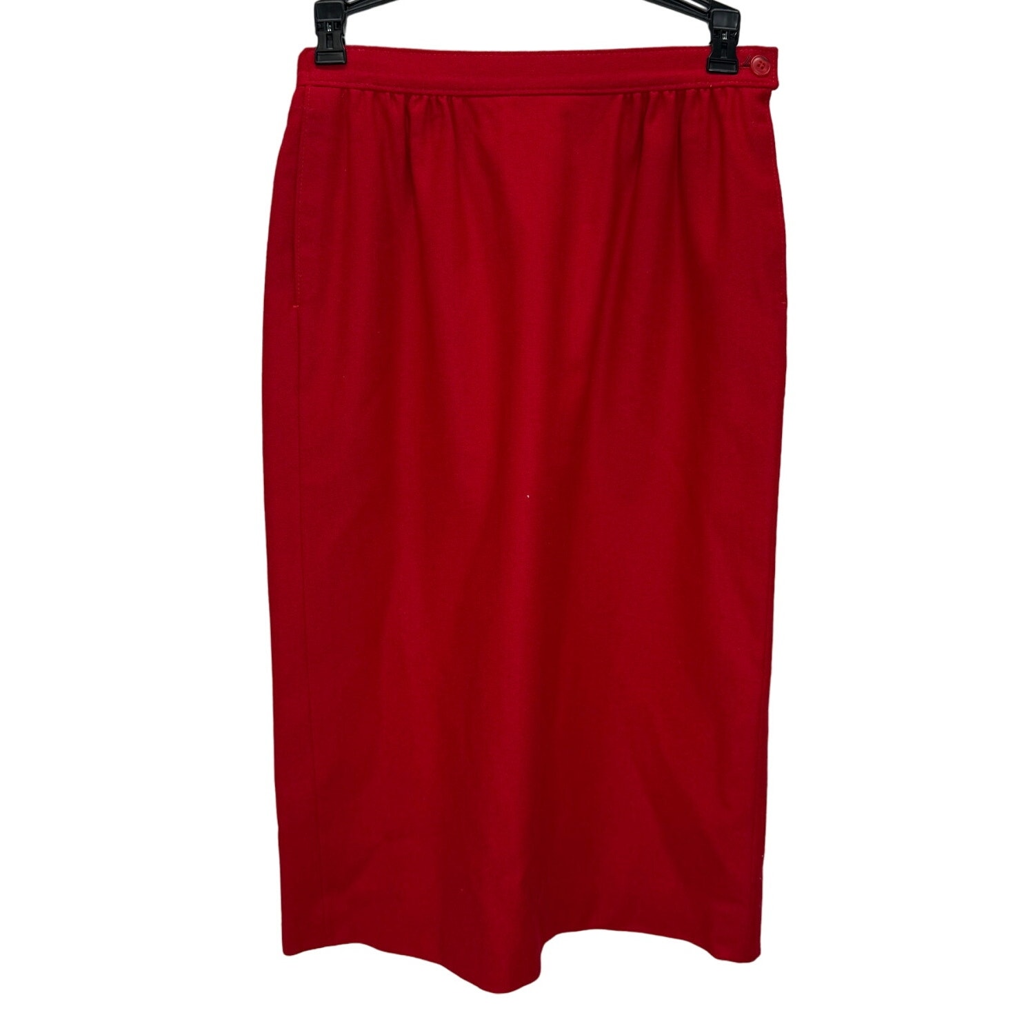 Vintage Pendleton Women's Pencil Skirt Wool Petite Size 4 Red Lined Midi Pockets