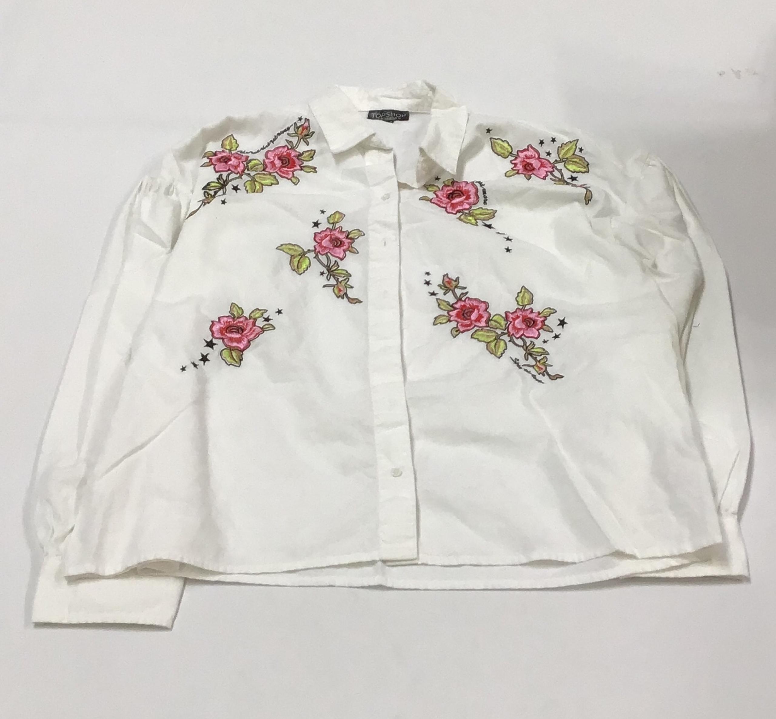 TopShop women’s button down dress shirt white size S