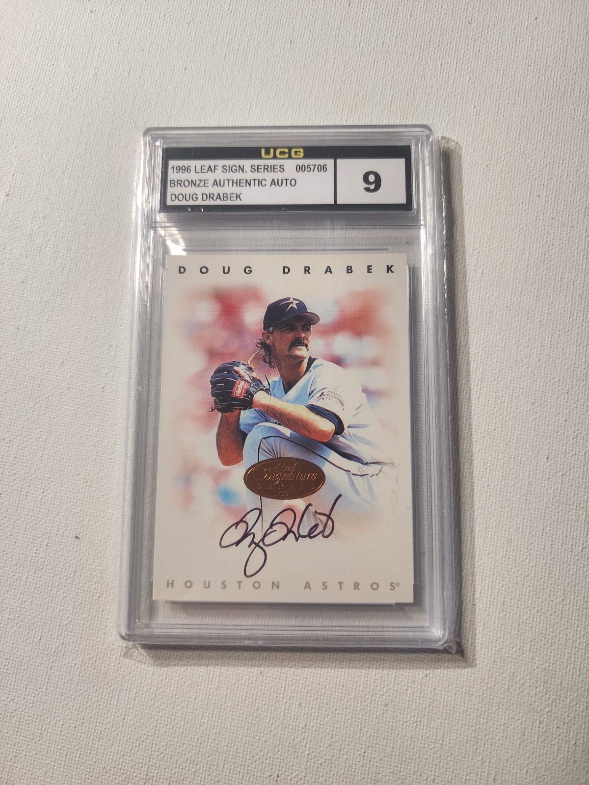 1996 Leaf Signature Series Bronze Doug Drabek Auto UCG 9 Mint