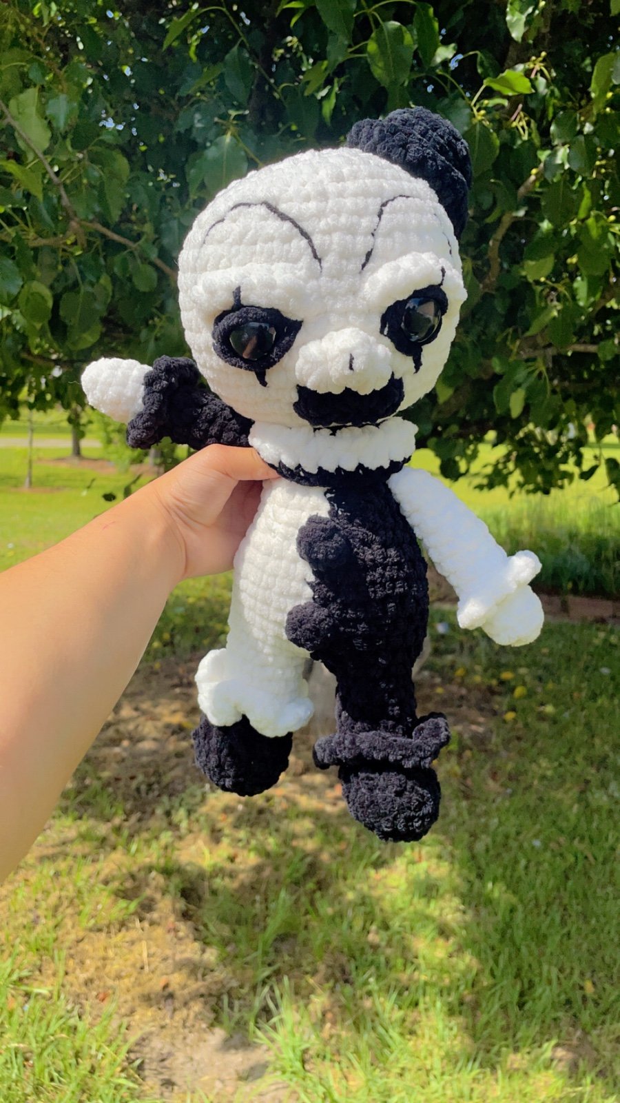 Creep clown crochet plushie