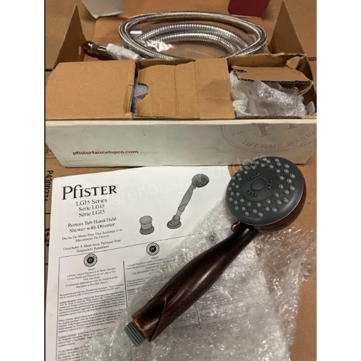 Roman Tub Handheld Shower and Diverter Kit in Rustic Bronze