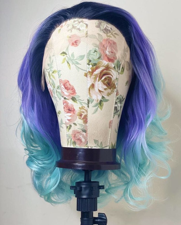 PURPLE OMBRE SHORT LACEFRONT WIG