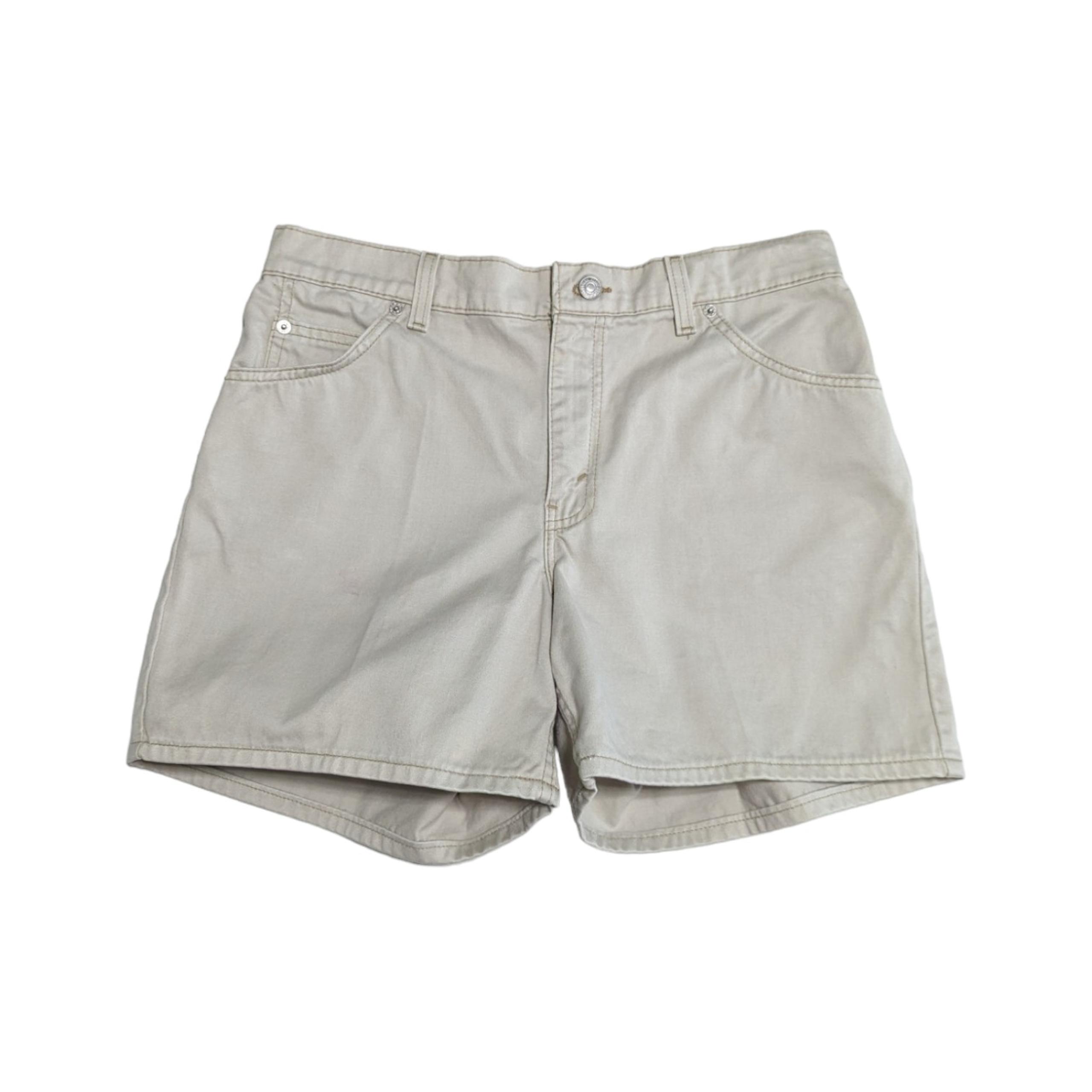 Vintage 910 Khaki Shorts 90s Beige High Rise Womens 12 Summer Neutral Tan - Levi's